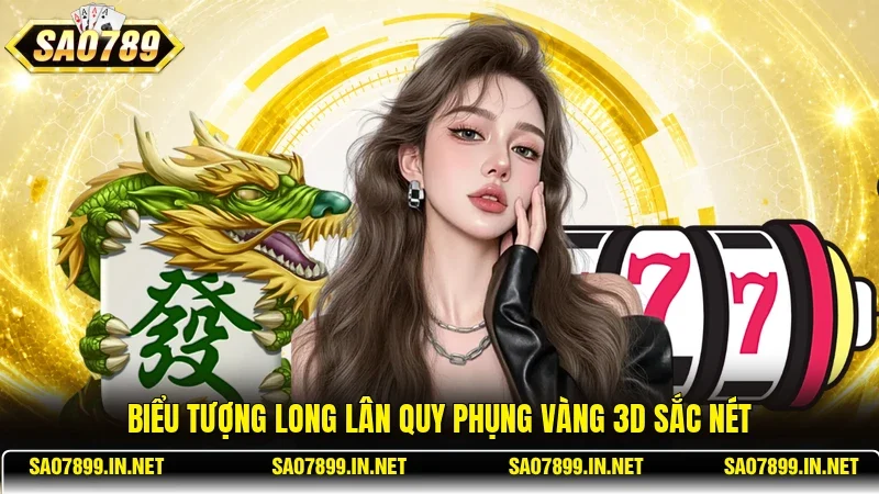 Biểu tượng Long Lân Quy Phụng vàng 3D sắc nét
