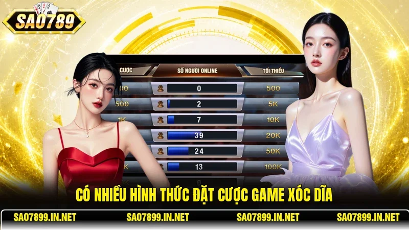 Có nhiều hình thức đặt cược game Xóc Dĩa